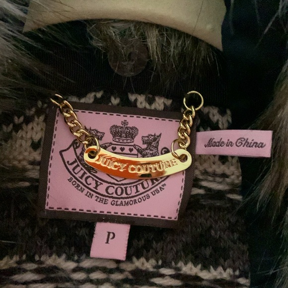 Original Juicy couture heavy sweater with detachable faux fur - Picture 3 of 4